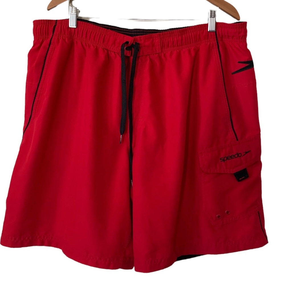 Speedo Swim Shorts Men’s Size Large Red Swim Trunks Board Shorts